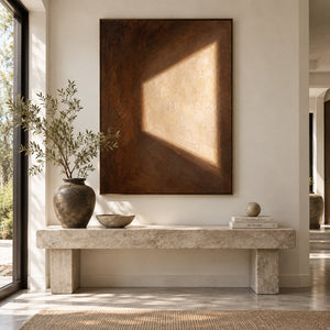 Light & Shadow | Brown Beige Abstract Wall Art