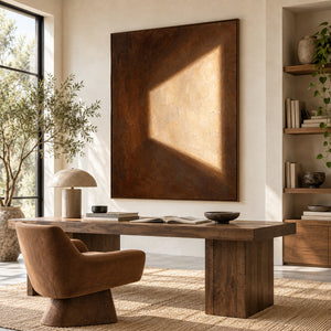 Light & Shadow | Brown Beige Abstract Wall Art