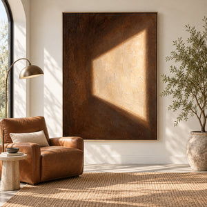Light & Shadow | Brown Beige Abstract Wall Art