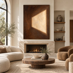 Light & Shadow | Brown Beige Abstract Wall Art