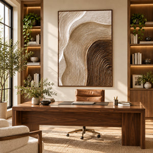 Gradient Wave Plaster Abstract | 3D Textured Wall Art