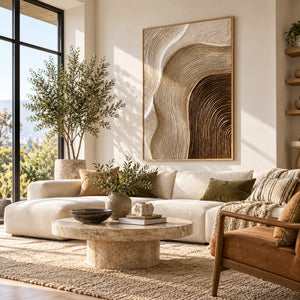 Gradient Wave Plaster Abstract | 3D Textured Wall Art