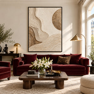 Moon & Valley Plaster Abstract | 3D Textured Wall Art