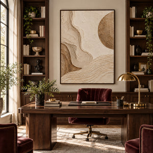 Moon & Valley Plaster Abstract | 3D Textured Wall Art