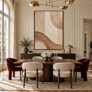 Earth Tone Geometric Relief | Thick Impasto Canvas Painting