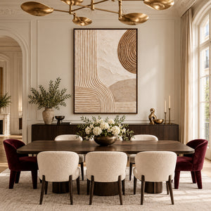 Circle & Flowing Lines Plaster Abstract | 3D Textured Wall Art