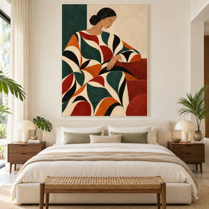 Geometric Figure with Bold Shapes | Textured Canvas Painting