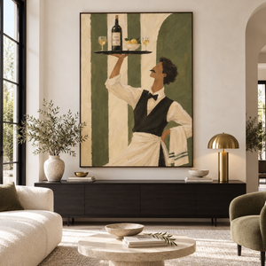 Vintage Italian Server | Thick Impasto Canvas Painting
