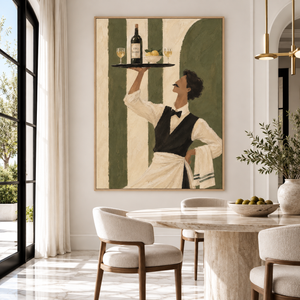 Vintage Italian Server | Thick Impasto Canvas Painting
