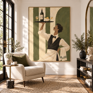 Vintage Italian Server | Thick Impasto Canvas Painting