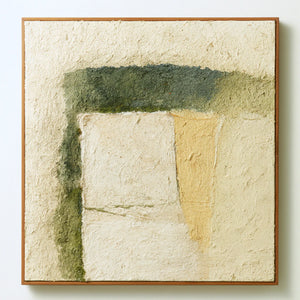 Moss & Ochre Block | Wabi Sabi Impasto Textured Art
