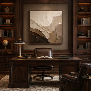 Gilded Strata | Muted Warm Abstract Wall Piece