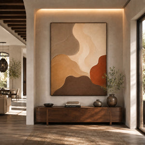 Warm Terrain Flow | Earth Tone Textured Abstract Wall Art