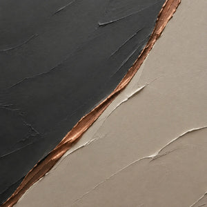Copper Slant Gap | Monochrome Neutral Textured Abstract Wall Piece