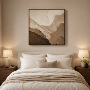 Gilded Strata | Muted Warm Abstract Wall Piece