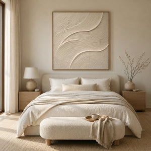 Gentle Surge | Off‑White Neutral Textured Wall Art