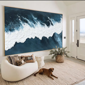 Blue‑Tone Ocean Art | Textured Sea Foam