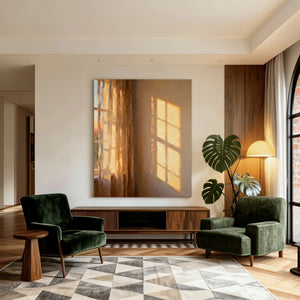 Textured Light Interior Painting | Window Golden Light