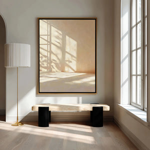 Neutral Tone Art | Geometric Window Sun Shadow