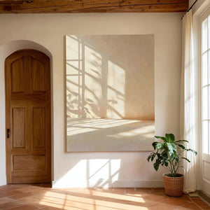 Neutral Tone Art | Geometric Window Sun Shadow
