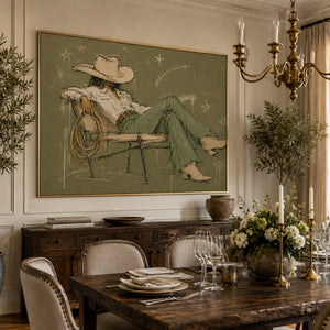 Relaxed Cowboy Figure | textured wall art