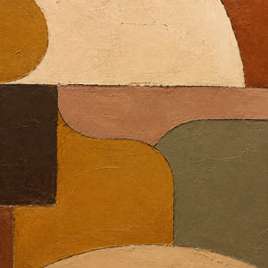 Dusk Geometry | Earth‑Tone Geometric Abstract Wall Art