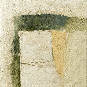 Moss & Ochre Block | Wabi Sabi Impasto Textured Art