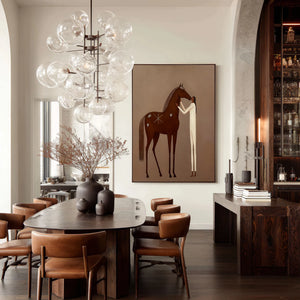 Gentle Bond | Nomadic‑Style Figure Horse Textured Wall Piece