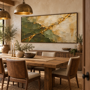Olive and Gold Layers | Textured Abstract Wall Art