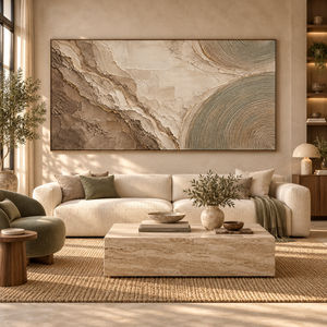 Earthy Layers and Concentric Circles | Textured Abstract Wall Art