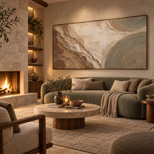 Earthy Layers and Concentric Circles | Textured Abstract Wall Art