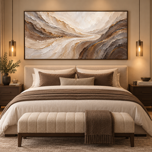 Flowing Earth Tones | Textured Abstract Landscape Wall Art
