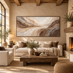 Flowing Earth Tones | Textured Abstract Landscape Wall Art