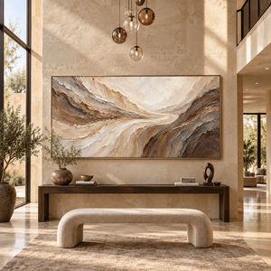 Flowing Earth Tones | Textured Abstract Landscape Wall Art