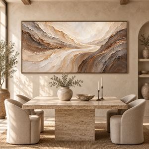Flowing Earth Tones | Textured Abstract Landscape Wall Art