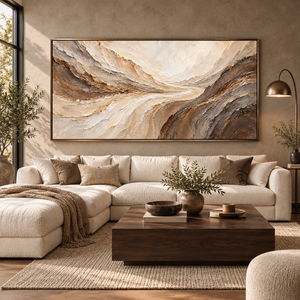 Flowing Earth Tones | Textured Abstract Landscape Wall Art