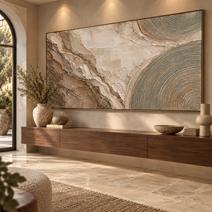 Earthy Layers and Concentric Circles | Textured Abstract Wall Art