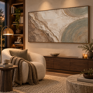 Earthy Layers and Concentric Circles | Textured Abstract Wall Art