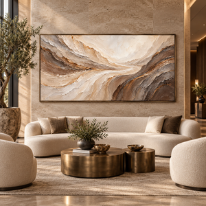 Flowing Earth Tones | Textured Abstract Landscape Wall Art