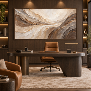 Flowing Earth Tones | Textured Abstract Landscape Wall Art
