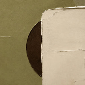 Layered Forms | Circle‑Square Earth‑Tone Textured Wall Piece
