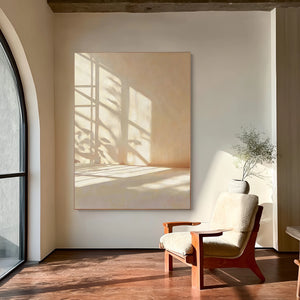 Neutral Tone Art | Geometric Window Sun Shadow