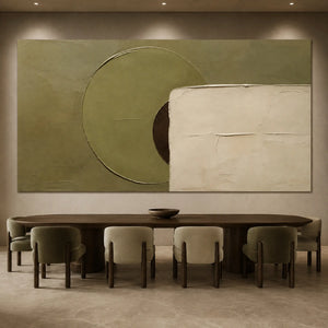 Layered Forms | Circle‑Square Earth‑Tone Textured Wall Piece