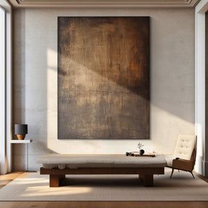 Faded Cadence | Earth‑Toned Textured Abstract Panel