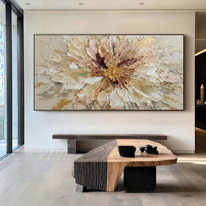 Gilded Bloom | Soft Tone Floral Wall Piece