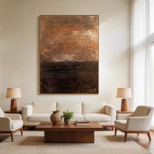 Gilded Dusk | Warm Tone Abstract Wall Piece