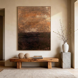 Gilded Dusk | Warm Tone Abstract Wall Piece
