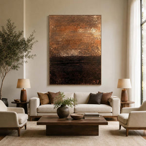 Gilded Dusk | Warm Tone Abstract Wall Piece