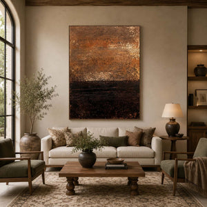 Gilded Dusk | Warm Tone Abstract Wall Piece