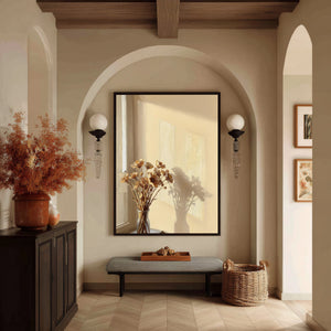 Warm Tone Still Life Painting | Window Floral Shadow